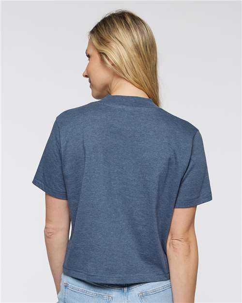 LAT 3518 Women's Boxy Tee - Vintage Denim - model back