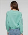 LAT 3528 Women's Relaxed Boxy Crewneck Sweatshirt - Saltwater - model back