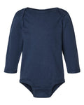 Rabbit Skins 4421 Infant Fine Jersey Long Sleeve Bodysuit - Denim - front