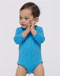 Rabbit Skins 4421 Infant Fine Jersey Long Sleeve Bodysuit - Tradewind Spot - model front