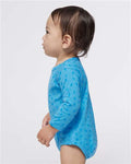 Rabbit Skins 4421 Infant Fine Jersey Long Sleeve Bodysuit - Tradewind Spot - model side