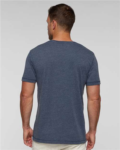 LAT 6902 Unisex Vintage Wash Tee - Washed Navy - model back