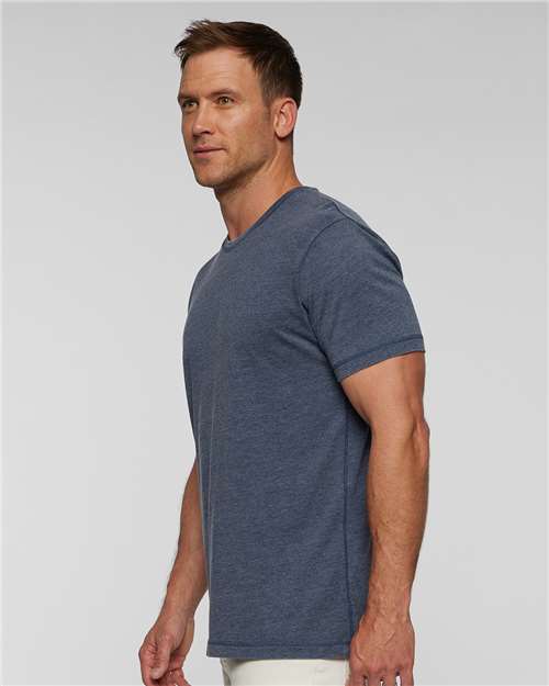 LAT 6902 Unisex Vintage Wash Tee - Washed Navy - model side