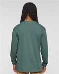 LAT 6918 Unisex Fine Jersey Long Sleeve Tee - Basil - model back