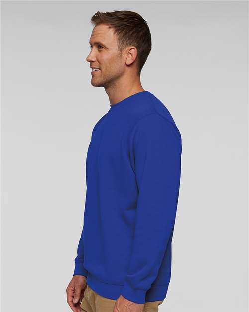 LAT 6925 Unisex Elevated Fleece Crewneck Sweatshirt - Royal - model side