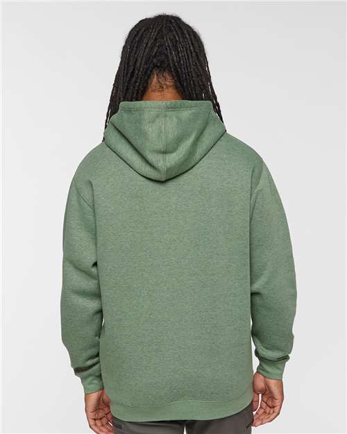 LAT 6926 Unisex Elevated Fleece Hoodie Sweatshirt - Bamboo Blackout - model back