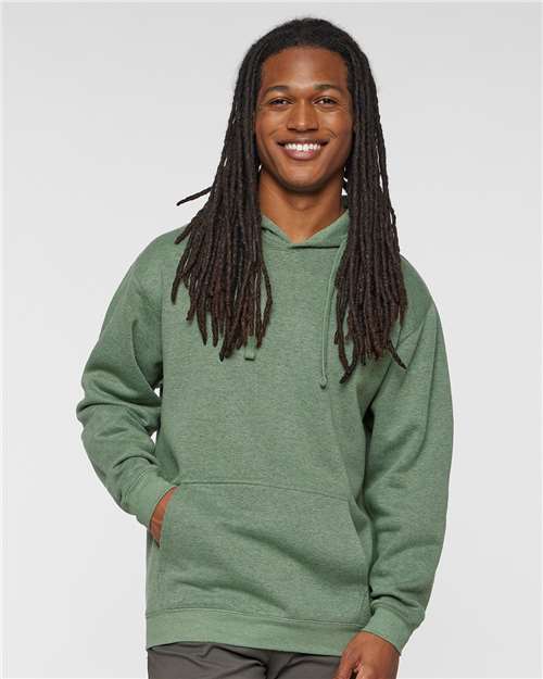 LAT 6926 Unisex Elevated Fleece Hoodie Sweatshirt - Bamboo Blackout - model front