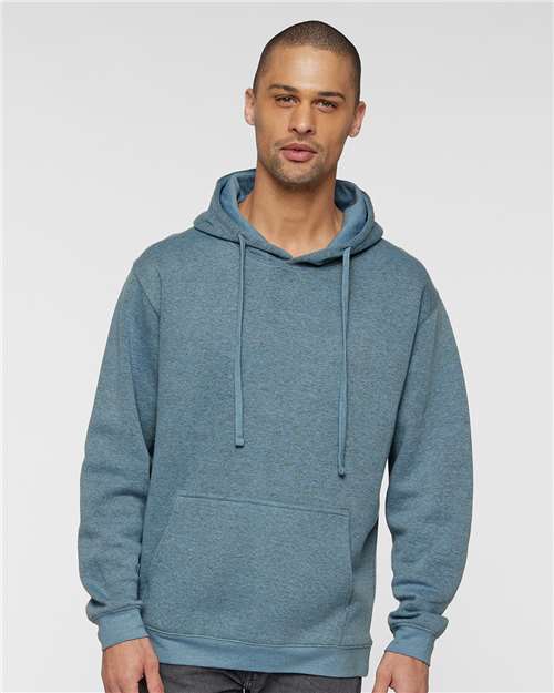 LAT 6926 Unisex Elevated Fleece Hoodie Sweatshirt - Bermuda Blackout - model front