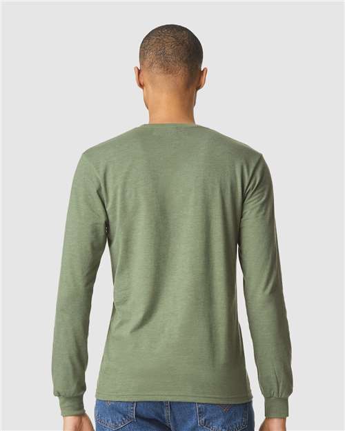 Gildan 64440CVC Unisex Softstyle CVC Long Sleeve T-Shirt - Cactus - model back