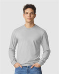 Gildan 64440CVC Unisex Softstyle CVC Long Sleeve T-Shirt - Cement - model front