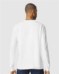 Gildan 64440CVC Unisex Softstyle CVC Long Sleeve T-Shirt - White - model back