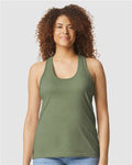 Gildan 64220LCVC Women's Softstyle CVC Racerback Tank Top - Cactus - model front