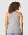 Gildan 64220LCVC Women's Softstyle CVC Racerback Tank Top - Cement - model back