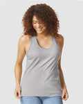 Gildan 64220LCVC Women's Softstyle CVC Racerback Tank Top - Cement - model front