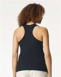 Gildan 64220LCVC Women's Softstyle CVC Racerback Tank Top - Pitch Black - model back