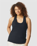 Gildan 64220LCVC Women's Softstyle CVC Racerback Tank Top - Pitch Black - model front
