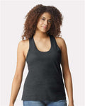 Gildan 64220LCVC Women's Softstyle CVC Racerback Tank Top - Pitch Black Mist - model front