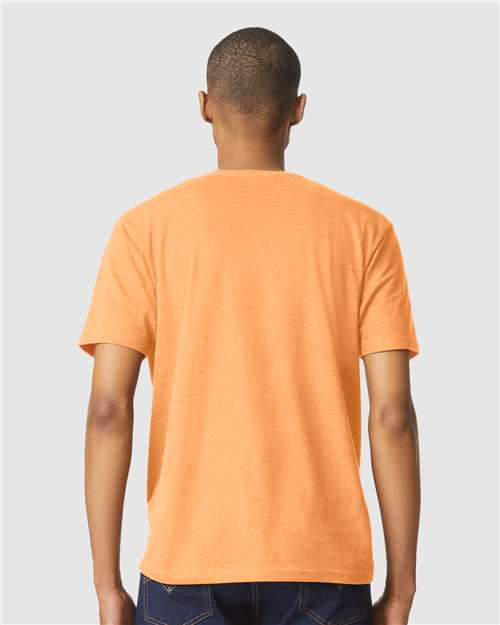 Gildan 64000CVC Unisex Softstyle CVC T-Shirt - Tangerine Mist - model back