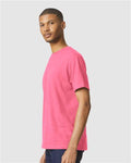 Gildan 64000CVC Unisex Softstyle CVC T-Shirt - Pink Lemonade Mist - model side