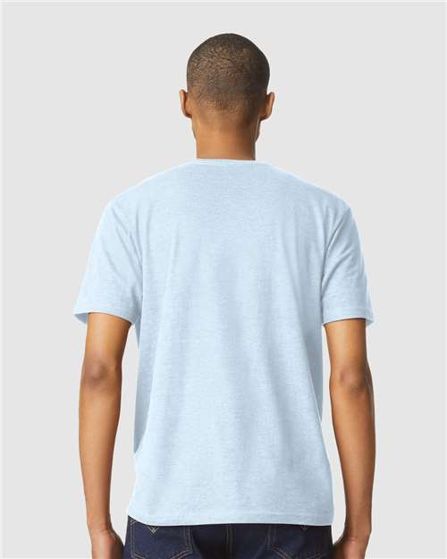 Gildan 64000CVC Unisex Softstyle CVC T-Shirt - Light Blue Mist - model back