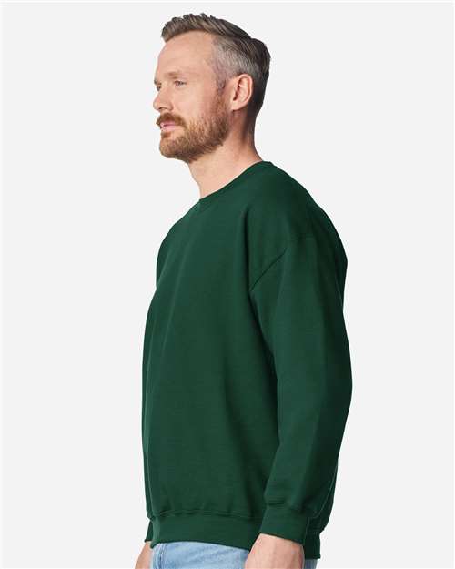 Gildan 18000 Heavy Blend Crewneck Sweatshirt - Fan Dark Green - model side