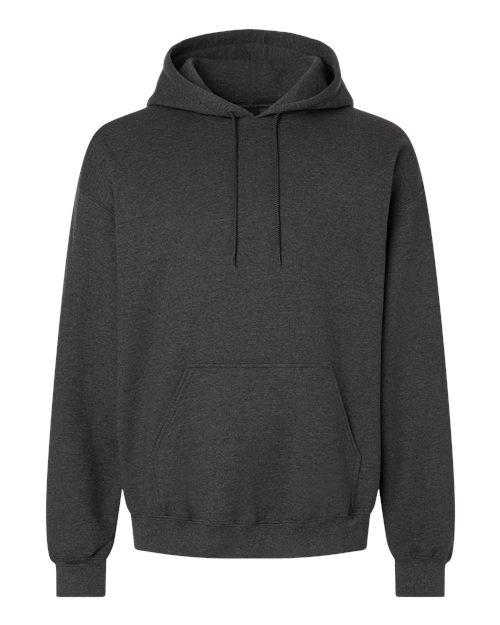 Gildan 18500 Heavy Blend Hooded Sweatshirt - Fan Charcoal Heather - flat front