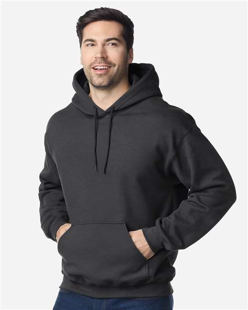Gildan 18500 Heavy Blend Hooded Sweatshirt - Fan Charcoal Heather - model front