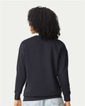 Comfort Colors 1466 Unisex Garment-Dyed Lightweight Crewneck Sweatshirt - Black - model back