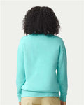 Comfort Colors 1466 Unisex Garment-Dyed Lightweight Crewneck Sweatshirt - Chalky Mint - model back