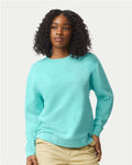 Comfort Colors 1466 Unisex Garment-Dyed Lightweight Crewneck Sweatshirt - Chalky Mint - model front