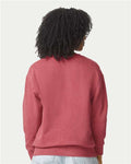 Comfort Colors 1466 Unisex Garment-Dyed Lightweight Crewneck Sweatshirt - Crimson - model back