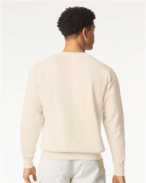 Comfort Colors 1466 Unisex Garment-Dyed Lightweight Crewneck Sweatshirt - Ivory - model back