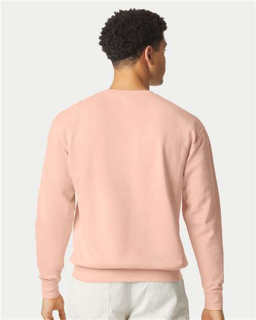 Comfort Colors 1466 Unisex Garment-Dyed Lightweight Crewneck Sweatshirt - Peachy - model back