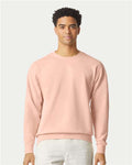 Comfort Colors 1466 Unisex Garment-Dyed Lightweight Crewneck Sweatshirt - Peachy - model front