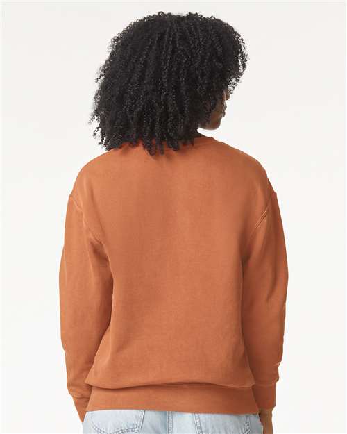 Comfort Colors 1466 Unisex Garment-Dyed Lightweight Crewneck Sweatshirt - Yam - model back