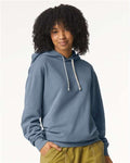 Comfort Colors 1467 Unisex Garment-Dyed Lightweight Hooded Sweatshirt - Blue Jean - model front