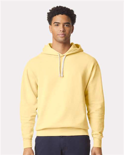 Comfort Colors 1467 Unisex Garment-Dyed Lightweight Hooded Sweatshirt - Butter - model front