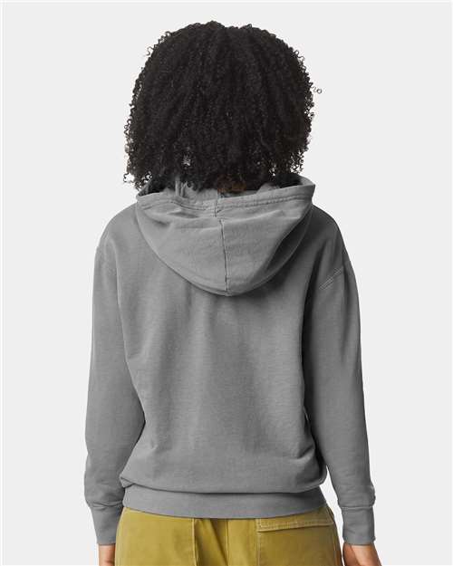 Comfort Colors 1467 Unisex Garment-Dyed Lightweight Hooded Sweatshirt - Grey - model back