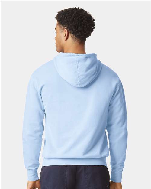 Comfort Colors 1467 Unisex Garment-Dyed Lightweight Hooded Sweatshirt - Hydrangea - model back