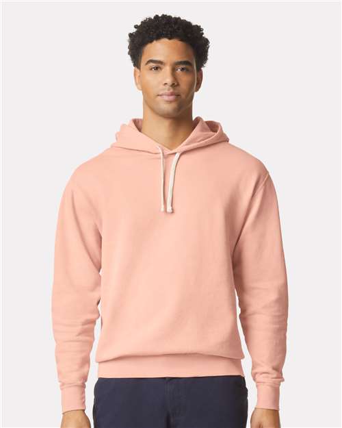 Comfort Colors 1467 Unisex Garment-Dyed Lightweight Hooded Sweatshirt - Peachy - model front