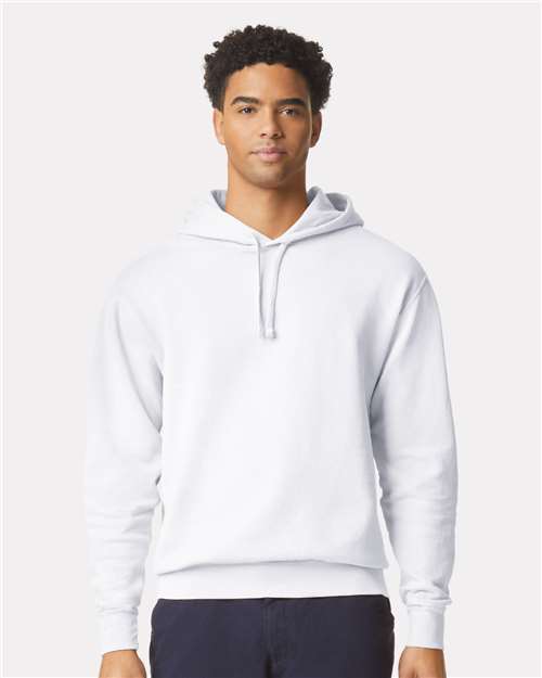 Comfort Colors 1467 Unisex Garment-Dyed Lightweight Hooded Sweatshirt - White - model front
