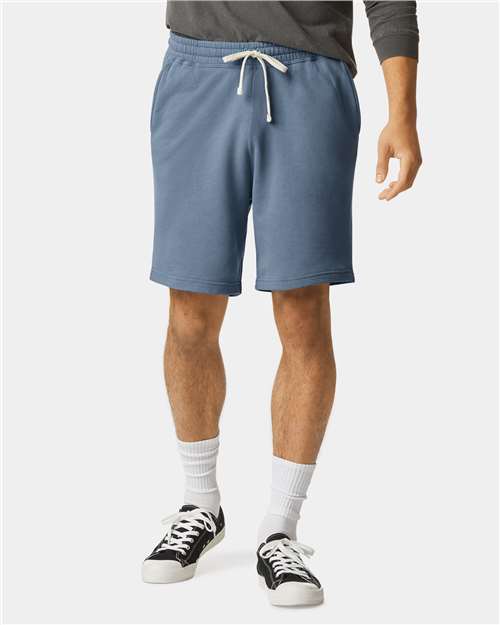 Comfort Colors 1468 Unisex Garment-Dyed Lightweight Sweat Shorts - Blue Jean - model front
