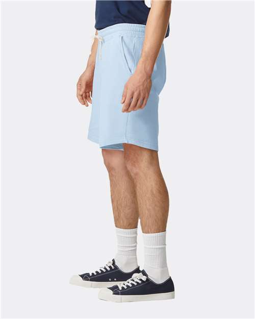 Comfort Colors 1468 Unisex Garment-Dyed Lightweight Sweat Shorts - Hydrangea - model side