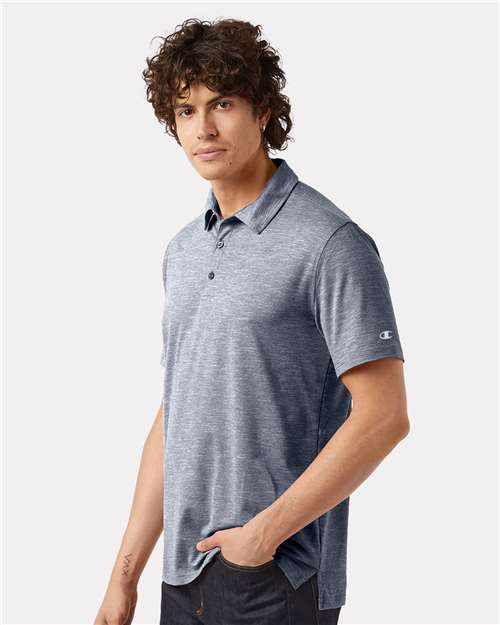 Champion CHP115 Unisex Sport Polo - Navy Heather - model side