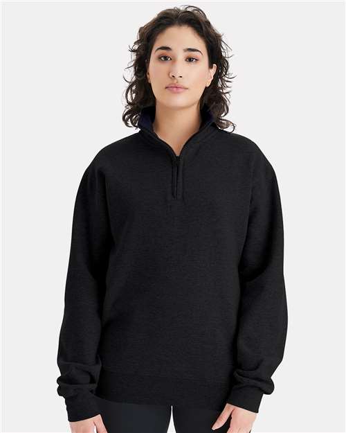 Champion S450 Unisex Powerblend Quarter-Zip Pullover - Black - model front