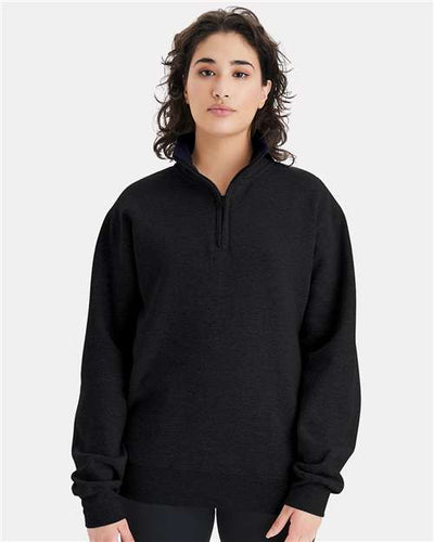 Champion S450 Unisex Powerblend Quarter-Zip Pullover - Black - model front