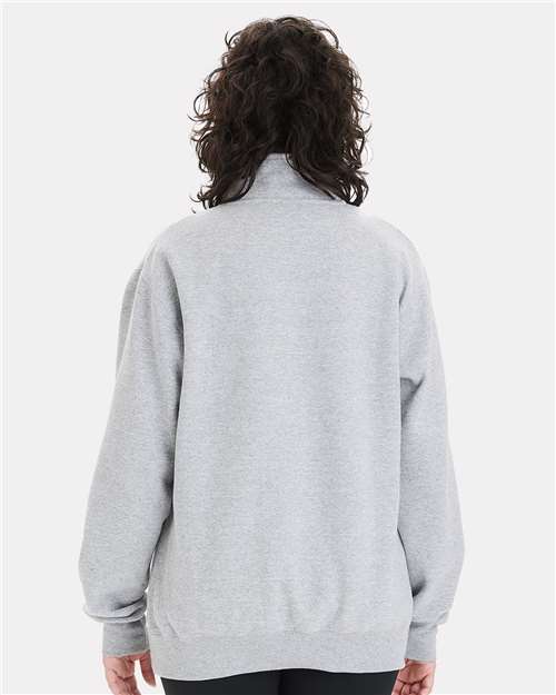 Champion S450 Unisex Powerblend Quarter-Zip Pullover - Light Steel - model back
