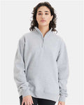 Champion S450 Unisex Powerblend Quarter-Zip Pullover - Light Steel - model front