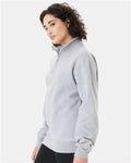 Champion S450 Unisex Powerblend Quarter-Zip Pullover - Light Steel - model side