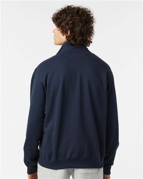 Champion S450 Unisex Powerblend Quarter-Zip Pullover - Navy - model back
